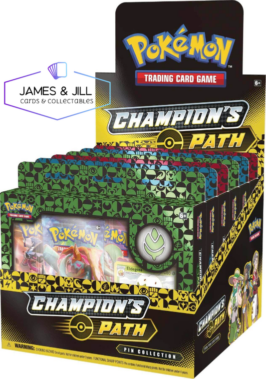 Champion's Path Turffield, Hulbury, &amp; Motostoke Gyms Display Box Pin Collection