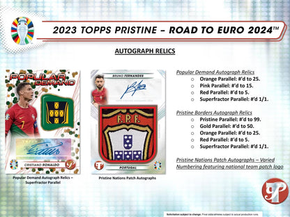 2023/24 Topps Pristine Road to Euro Soccer Hobby Box